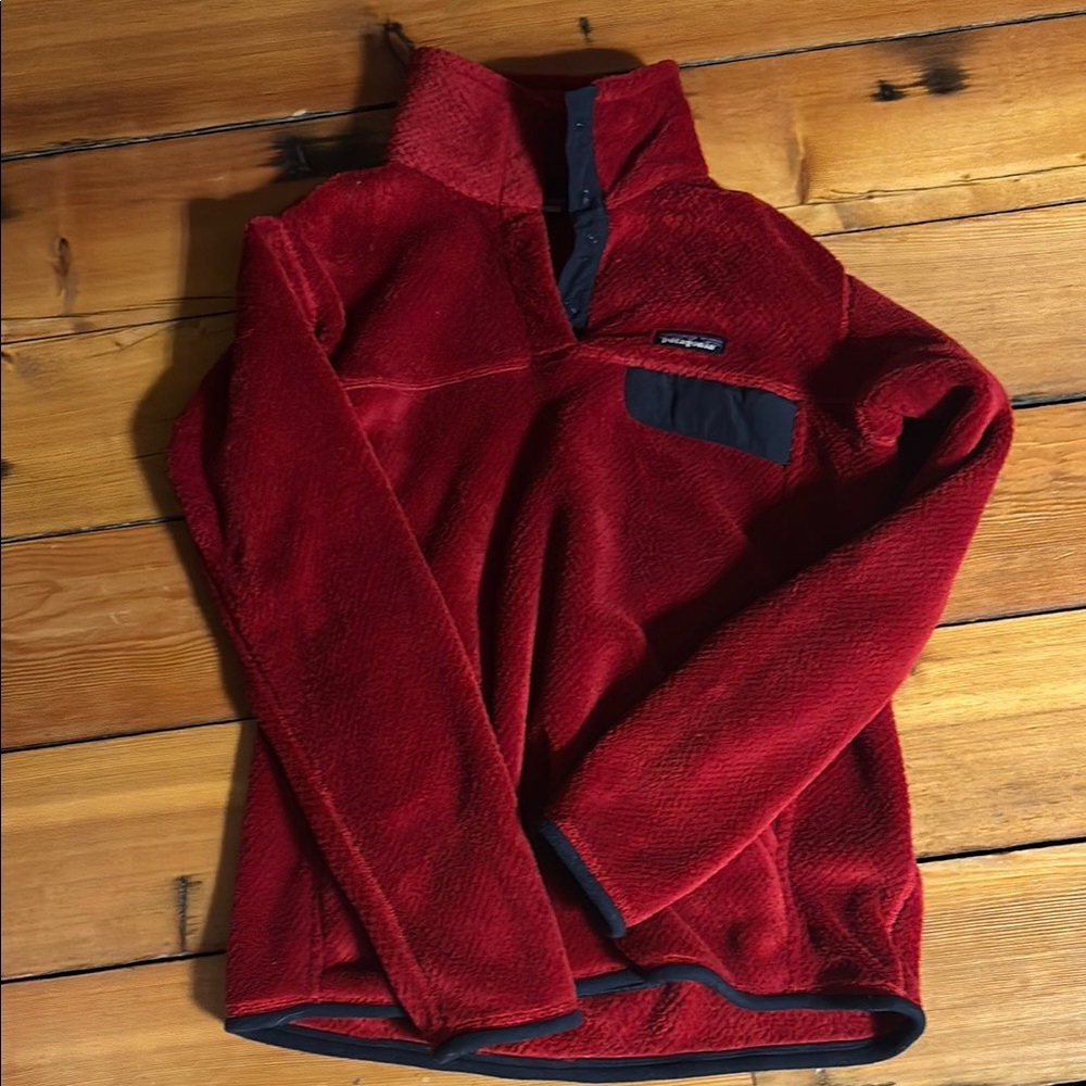 Patagonia Crimson Fleece Jacket with Black Accents